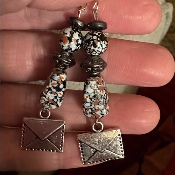 Hand Crafted Multicolor Dangle Earrings - Picture 2 of 2